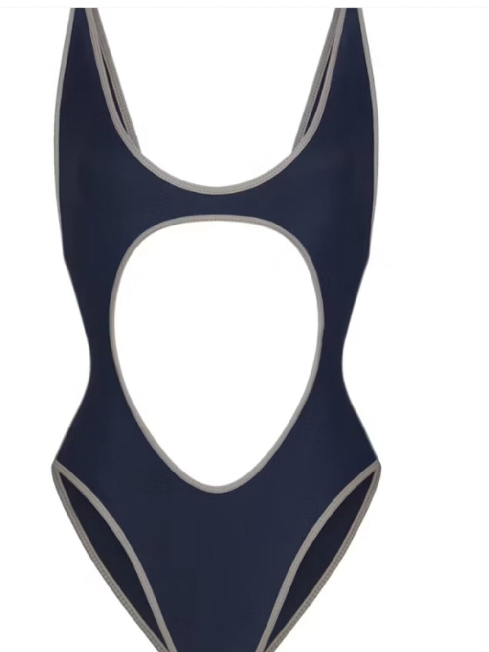NEW SKIMS Signature Swim Cut Out Front One Piece Navy Contrast Medium - Picture 5 of 5